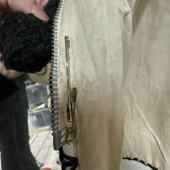 Beautiful Vintage Jacket Made In Greece 70s Bohemian Embroidery Cream Zip Up - Picture 13 of 14